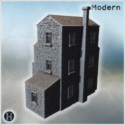 Tall stone house with gable roofs,... - 3D STL | Hartolia Miniatures