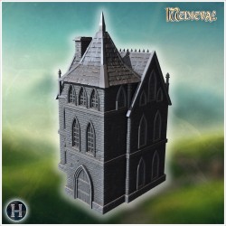 Gothic villa with rooftop terrace... - 3D STL | Hartolia Miniatures