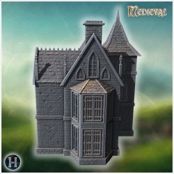 Gothic villa with rooftop terrace... - 3D STL | Hartolia Miniatures