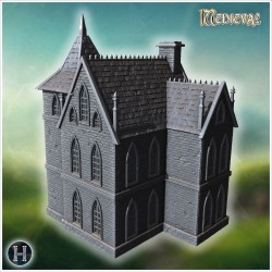 Gothic villa with rooftop terrace... - 3D STL | Hartolia Miniatures