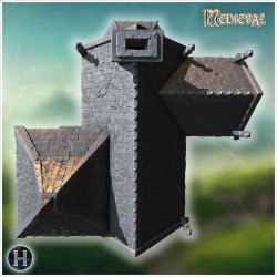 Gothic villa with rooftop terrace... - 3D STL | Hartolia Miniatures