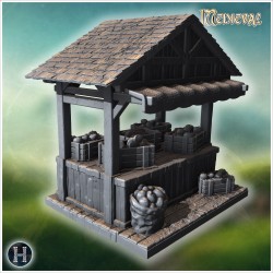 Étal de marché médiéval de fruits... - STL 3D | Hartolia Miniatures