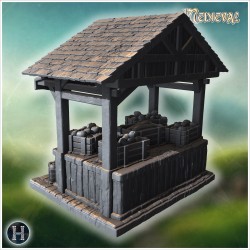 Étal de marché médiéval de fruits... - STL 3D | Hartolia Miniatures