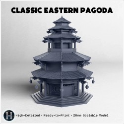 Four-stories pagoda - 3D STL Asian (28mm (1:56)) | Hartolia Miniatures