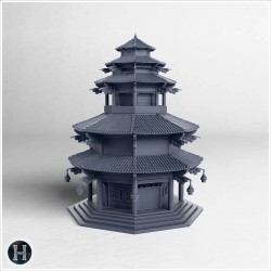 Pagode à quatre étages - Fichier STL 3D | Hartolia Miniatures