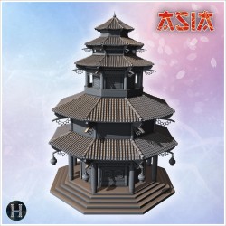 Pagode à quatre étages - Fichier STL 3D | Hartolia Miniatures