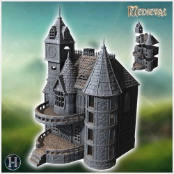 Large medieval residence with wide... - 3D STL | Hartolia Miniatures