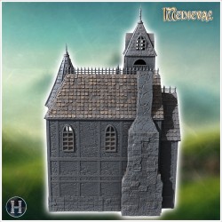 Large medieval residence with wide... - 3D STL | Hartolia Miniatures