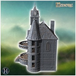 Large medieval residence with wide... - 3D STL | Hartolia Miniatures