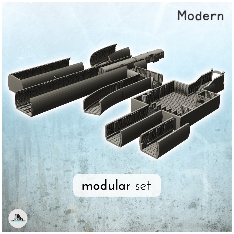 Modular set of underground subway... - 3D STL | Hartolia Miniatures
