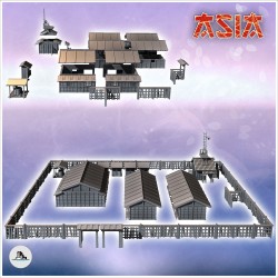 Camp with three wooden barracks and... - 3D STL | Hartolia Miniatures