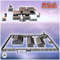 Campement à trois baraques en bois... - STL 3D | Hartolia Miniatures