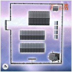 Camp with three wooden barracks and... - 3D STL | Hartolia Miniatures