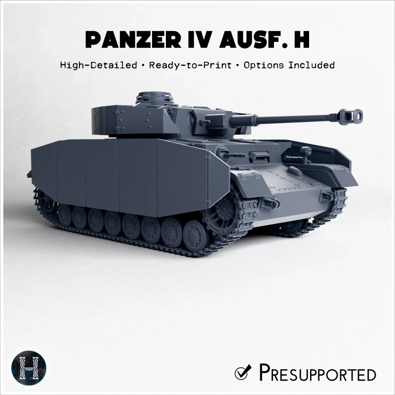 Panzer IV Ausf. H - Fichier STL 3D (28mm (1:56)) | Hartolia Miniatures
