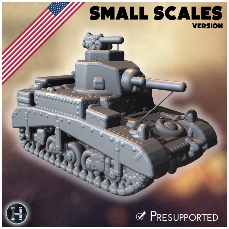 M3 Stuart char léger (version pour... - STL 3D | Hartolia Miniatures