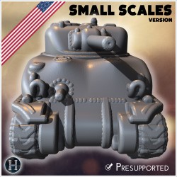 Sherman M4A1 (small scales version) - 3D STL | Hartolia Miniatures