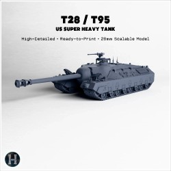 T28 Super Heavy Tank or T95 105 mm... - 3D STL | Hartolia Miniatures