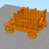 Wooden cart on wheels with barrels 1 |  | Hartolia miniatures