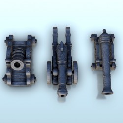 Set of three modern cannons and bombards 3
