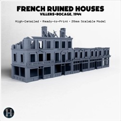 Ruined two-story commercial... - 3D STL | Hartolia Miniatures