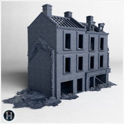 Three-story brick building with... - 3D STL | Hartolia Miniatures