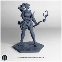 Archère féminine en armure debout... - STL 3D | Hartolia Miniatures