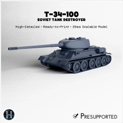 T-34-100 tank destroyer - 3D STL File | Hartolia Miniatures