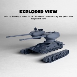 T-34-100 tank destroyer - 3D STL File | Hartolia Miniatures