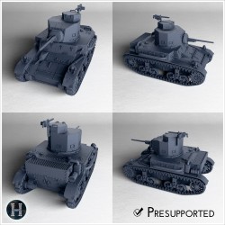 M2A4 Light Tank (combat damaged... - 3D STL | Hartolia Miniatures