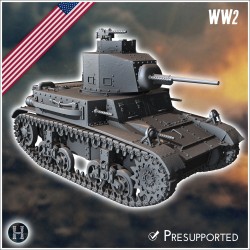 M2A4 Light Tank (combat damaged... - 3D STL | Hartolia Miniatures