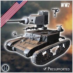 M2A4 Light Tank (combat damaged... - 3D STL | Hartolia Miniatures