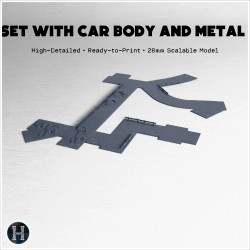 Modular tar road set with car body... - 3D STL | Hartolia Miniatures