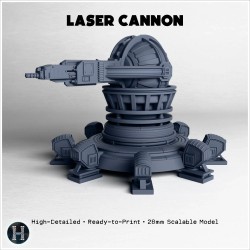 Laser cannon on platform with... - 3D STL | Hartolia Miniatures
