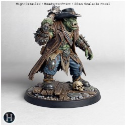 Space Orc holding a mace - 3D STL File | Hartolia Miniatures