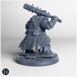 Space Orc holding a mace - 3D STL File | Hartolia Miniatures