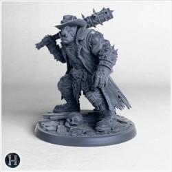 Space Orc holding a mace - 3D STL File | Hartolia Miniatures