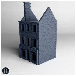 Multi-story building with brick... - 3D STL | Hartolia Miniatures