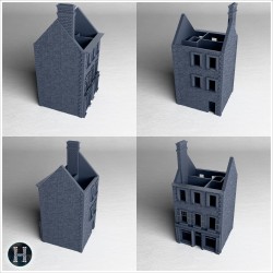 Multi-story building with brick... - 3D STL | Hartolia Miniatures