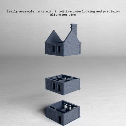 Multi-story building with brick... - 3D STL | Hartolia Miniatures