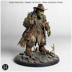 Space Orc holding a rifle - 3D STL File | Hartolia Miniatures