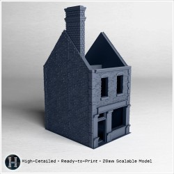 Brick Building with Ground-Floor... - 3D STL | Hartolia Miniatures