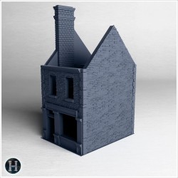 Brick Building with Ground-Floor... - 3D STL | Hartolia Miniatures