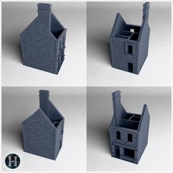 Brick Building with Ground-Floor... - 3D STL | Hartolia Miniatures
