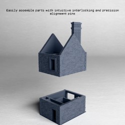Brick Building with Ground-Floor... - 3D STL | Hartolia Miniatures
