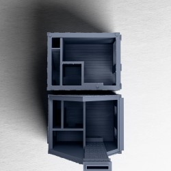 Brick Building with Ground-Floor... - 3D STL | Hartolia Miniatures