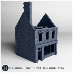 Brick commercial building with a... - 3D STL | Hartolia Miniatures