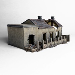 Destroyed house with a partially... - 3D STL | Hartolia Miniatures
