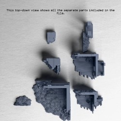 Narrow damaged building with... - 3D STL | Hartolia Miniatures