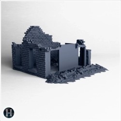 Ruined brick wall section with... - 3D STL | Hartolia Miniatures