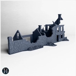 Vaste bâtiment en pierre en ruine... - STL 3D | Hartolia Miniatures